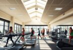Modern Melbourne gym with people exercising.