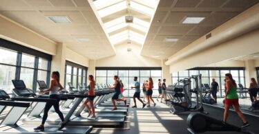 Modern Melbourne gym with people exercising.