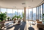 Modern Sydney office interior with city views.
