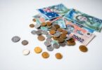 Australian money scattered on a surface.