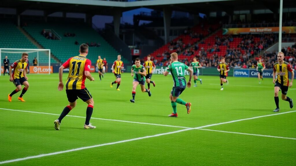 Ipswich Cats AFC football team playing a match.