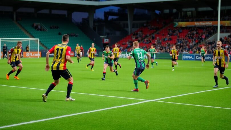 Ipswich Cats AFC football team playing a match.