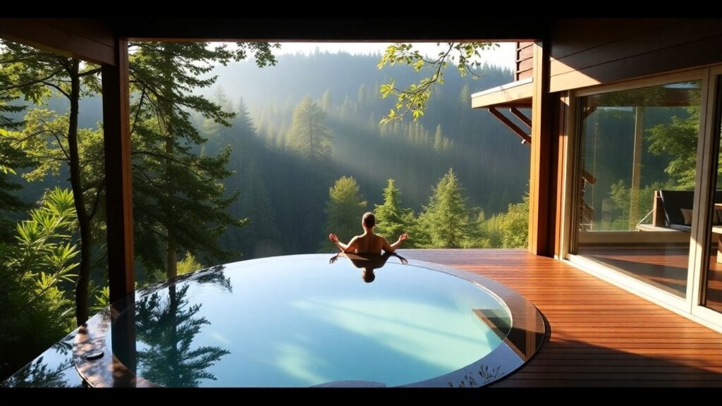 Person meditating at tranquil Victoria detox retreat