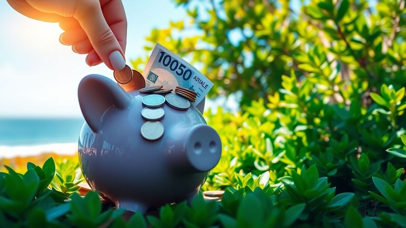 Australian piggy bank overflowing with money.