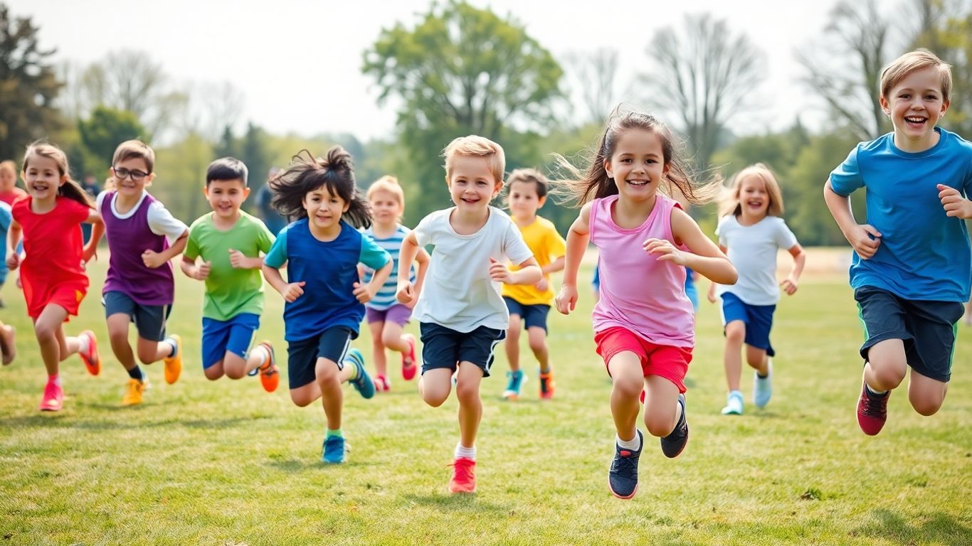 Young athletes running, jumping, and throwing at Bracken Ridge Little Athletics.