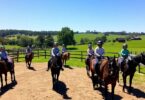 Children riding ponies at Warrandyte equestrian centre
