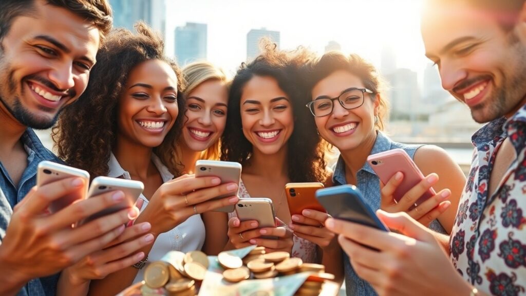 Australians earning money with survey jobs on phones.