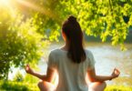 Person meditating in nature, finding inner peace and healing.
