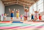 Children doing gymnastics at Glitz Gymnastics Academy
