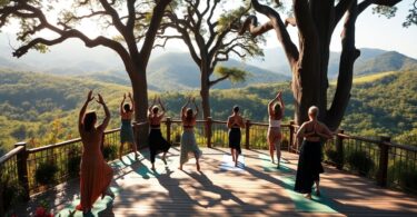 Peaceful yoga retreat in Victoria's scenic countryside.