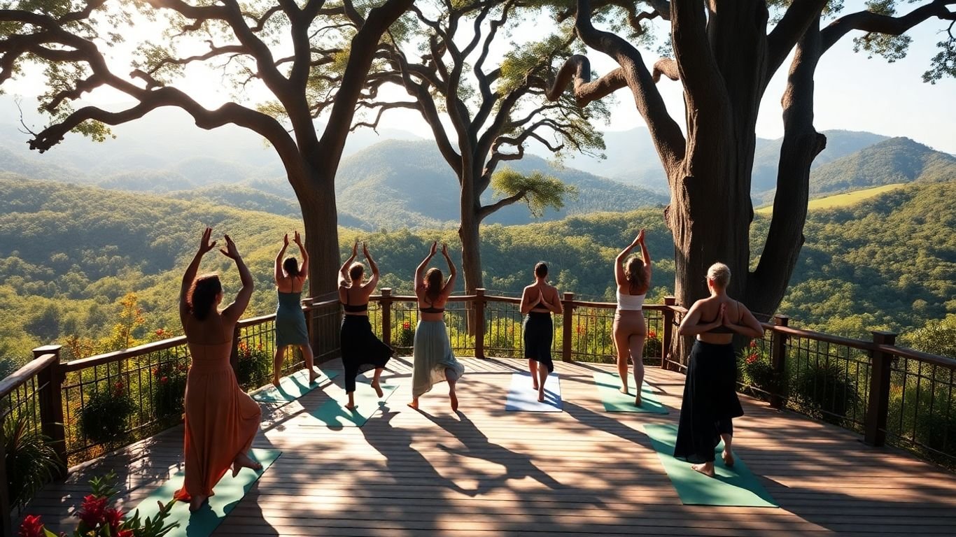 Peaceful yoga retreat in Victoria's scenic countryside.