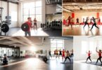 Diverse Melbourne gym interiors and fitness activities.