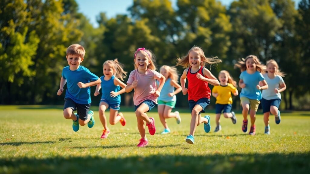 Kids running at Balmoral Little Athletics event.