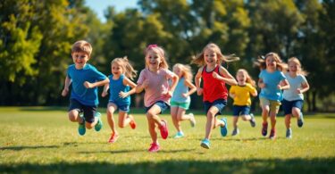Kids running at Balmoral Little Athletics event.