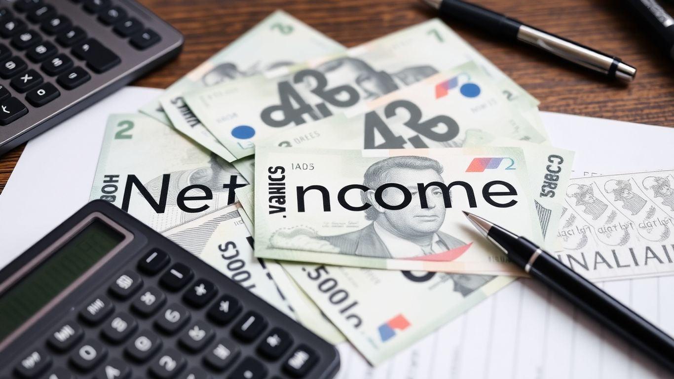 Australian dollars and calculator on a desk.