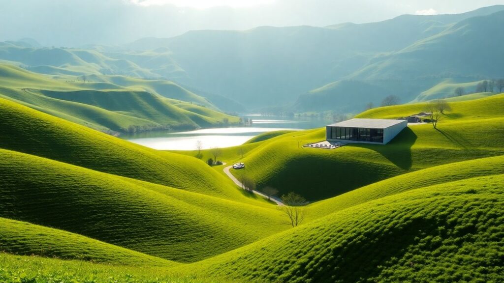 Peaceful health retreat landscape near Melbourne.
