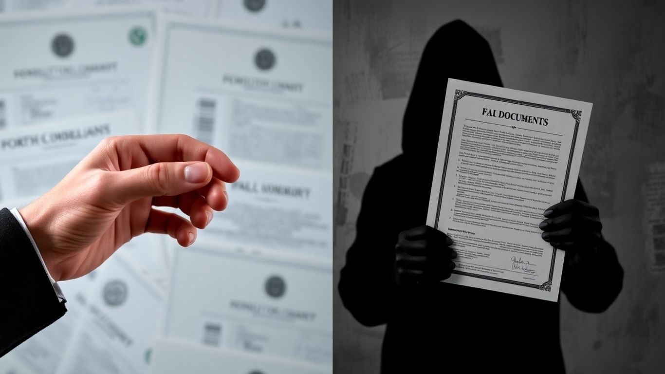 Scam vs real grant opportunity visual comparison.