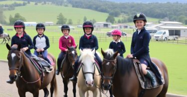 Young riders and ponies at Mentone Pony Club