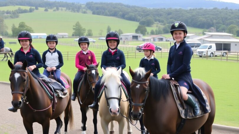 Young riders and ponies at Mentone Pony Club