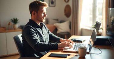 Person working from home in Australia