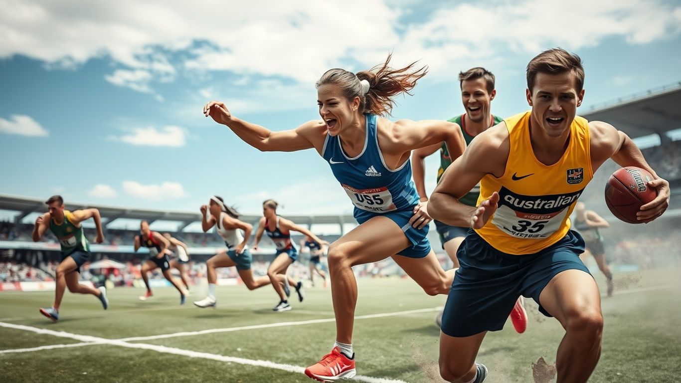 Athletes training and competing in various Australian sports.