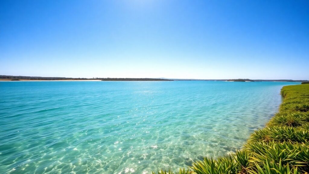 Clean water and Australian landscape.