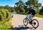Rider on ebike on Australian path