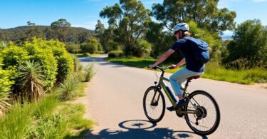 Rider on ebike on Australian path