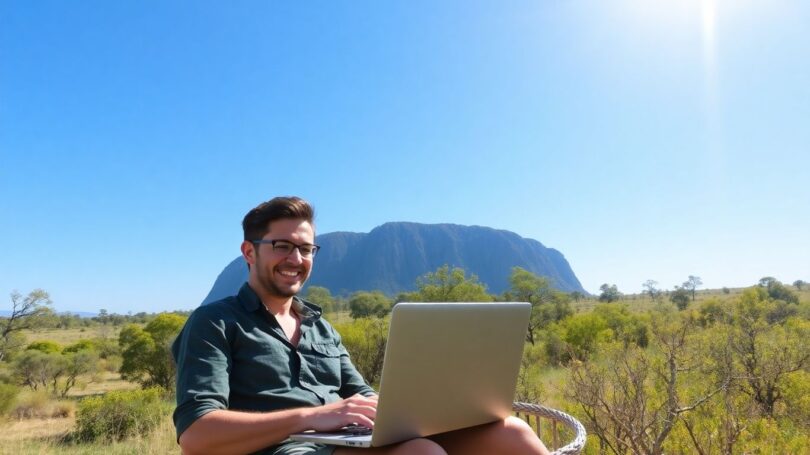 Person working online in Australia