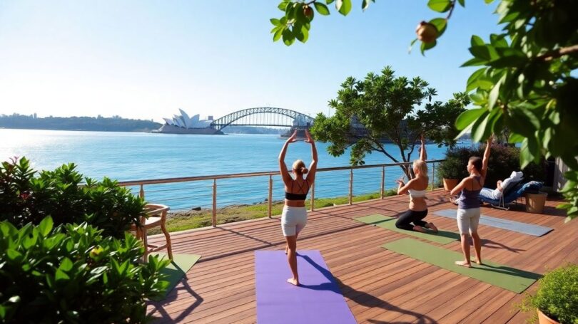 Peaceful yoga retreat overlooking Sydney harbour