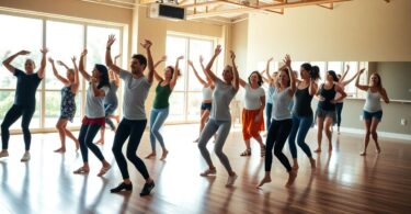 People dancing joyfully at C5 Dance Studio, Little Bay.