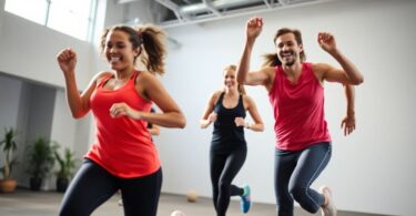 People exercising with a fun, rewarding feel.