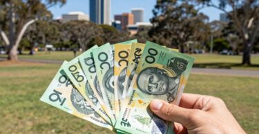 Money and Australian landmarks for side hustles.