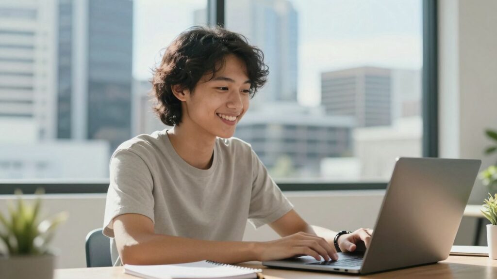 Australian person working from home, no experience needed.