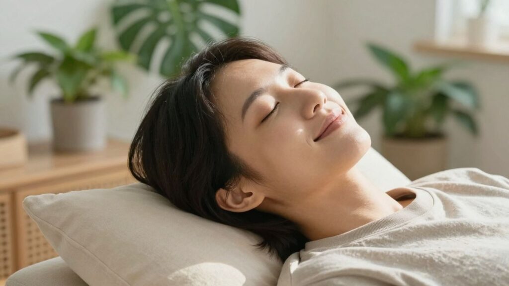 Person finding peace and inner strength.