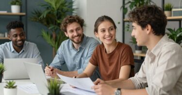 Small business owners celebrating funding success in WA.