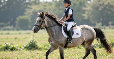 Young rider happily on a pony at La Perouse.