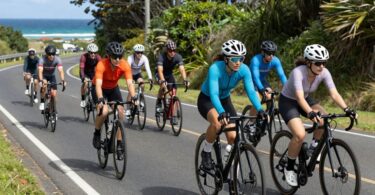 Cyclists enjoying a scenic ride on the Gold Coast.