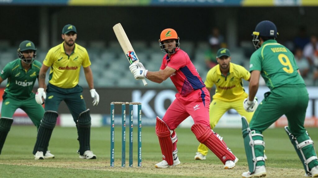 Cricket players in action during Australia Domestic One Day Cup.