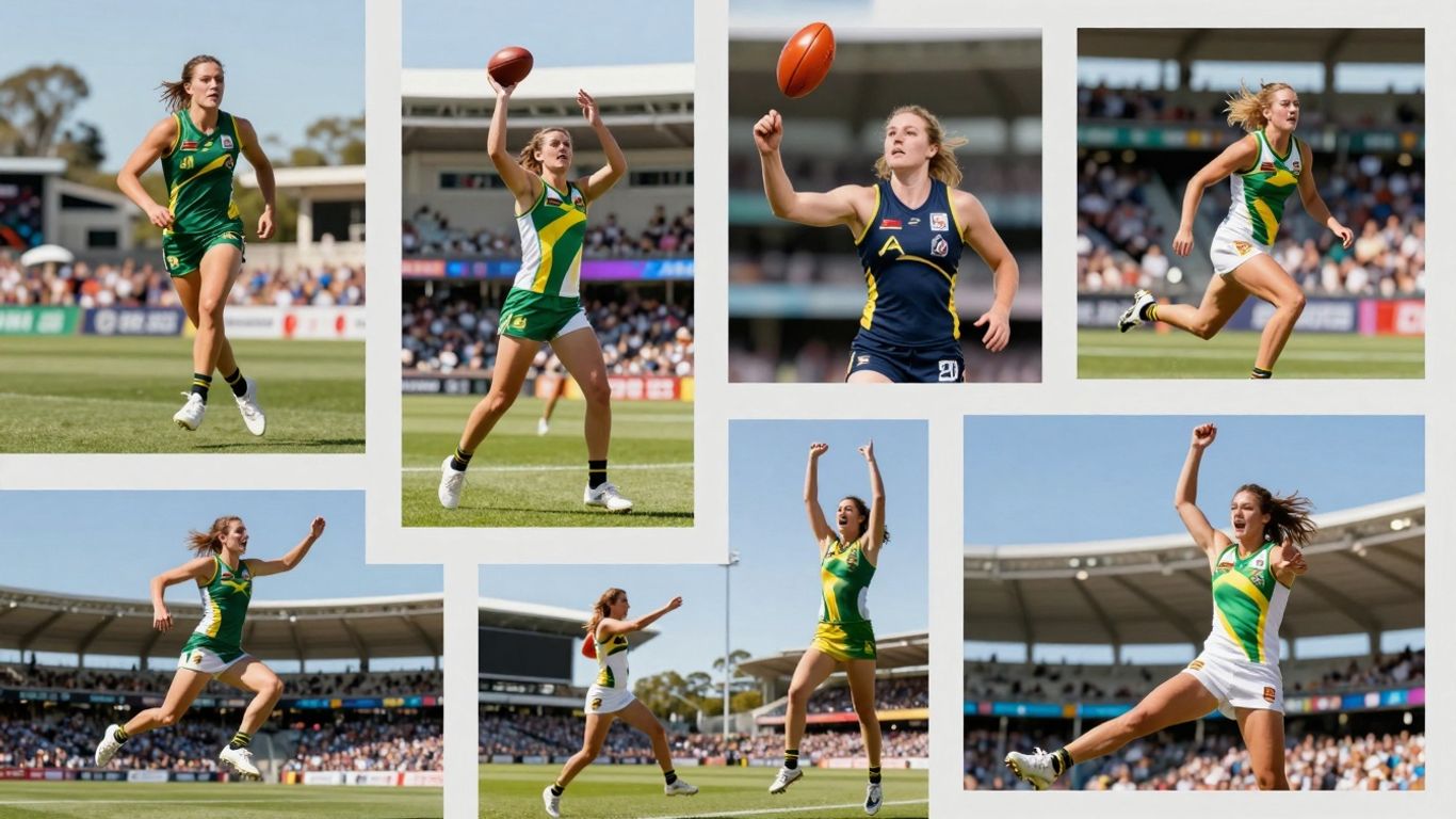 Athletes competing in Australian sporting events, crowds cheering.