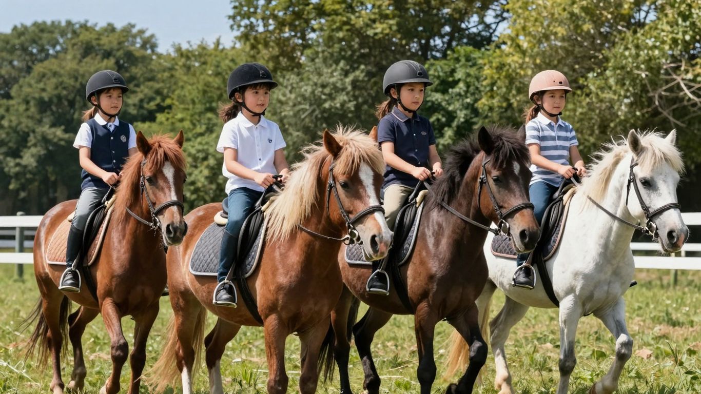 Kids riding ponies at La Perouse Pony Club