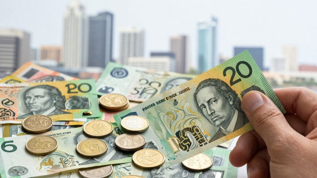 Australian money and coins for quick cash.