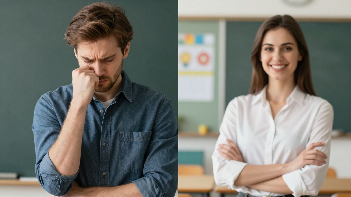 Australian teachers experiencing stress and relief.