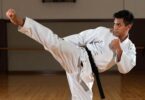Martial artist in action at Kiva Dojo.