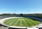 Aerial view of the Melbourne Cricket Ground stadium.