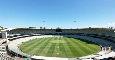 Aerial view of the Melbourne Cricket Ground stadium.