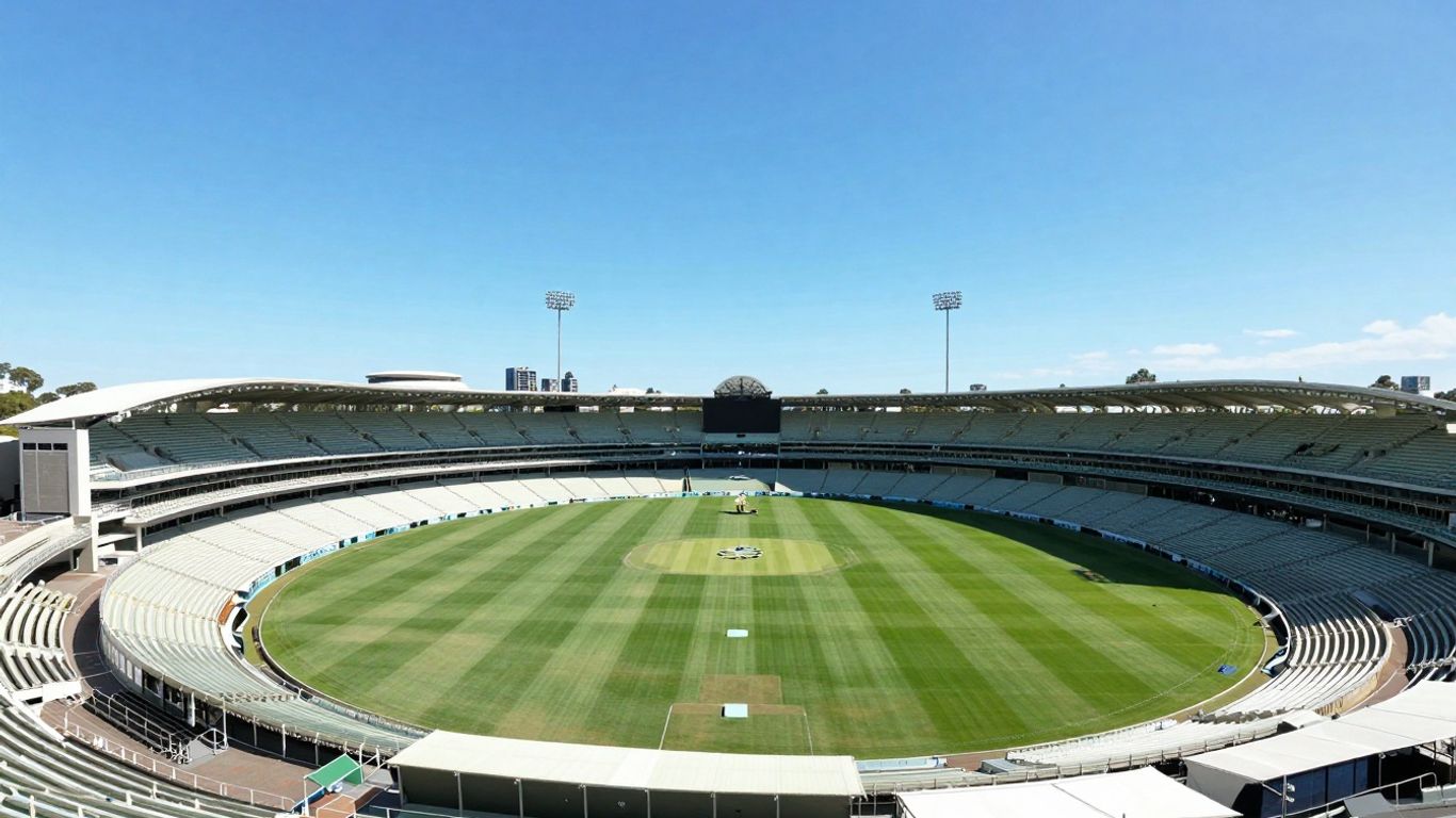 Aerial view of the Melbourne Cricket Ground stadium.