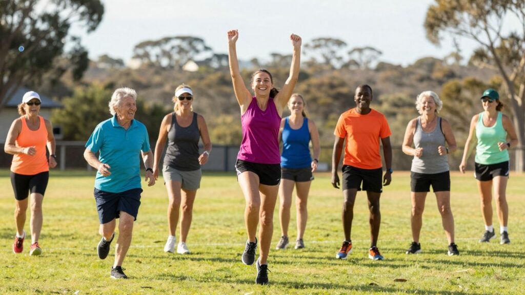 Australians enjoying diverse sports activities outdoors.