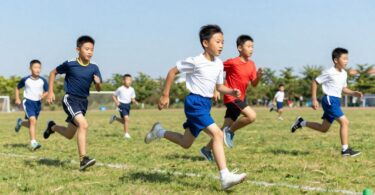 Young athletes running and jumping at Balmoral Little Athletics.