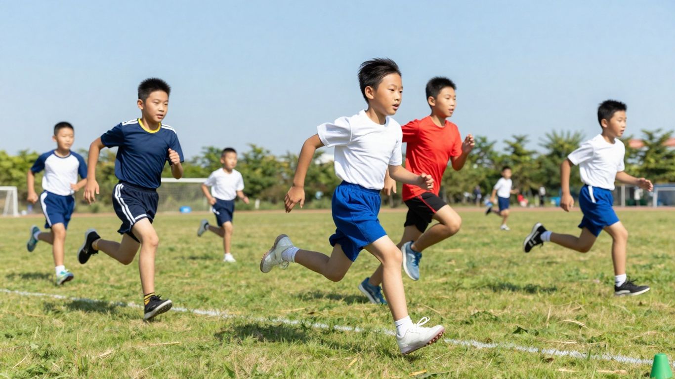 Young athletes running and jumping at Balmoral Little Athletics.